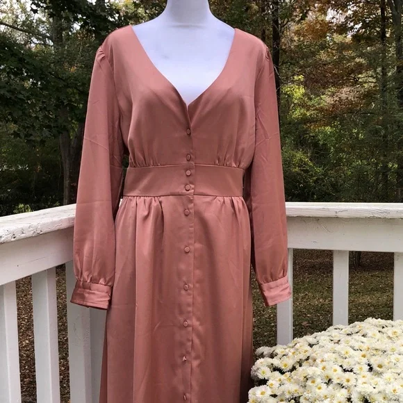 J. Crew Blush Button-Down Maxi Dress - Picture 2 of 3